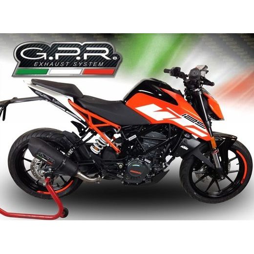 Slip-on exhaust GPR NEW GRAND PRIX EVO BLACK TITANIUM E4.KTM.87.GPAN.BLT Titanium Matte Black including removable db killer and link pipe