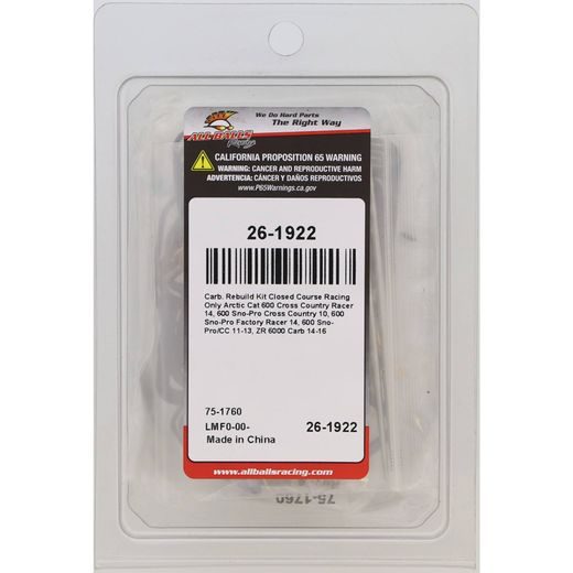 Carburetor Rebuild Kit All Balls Racing CARK26-1922