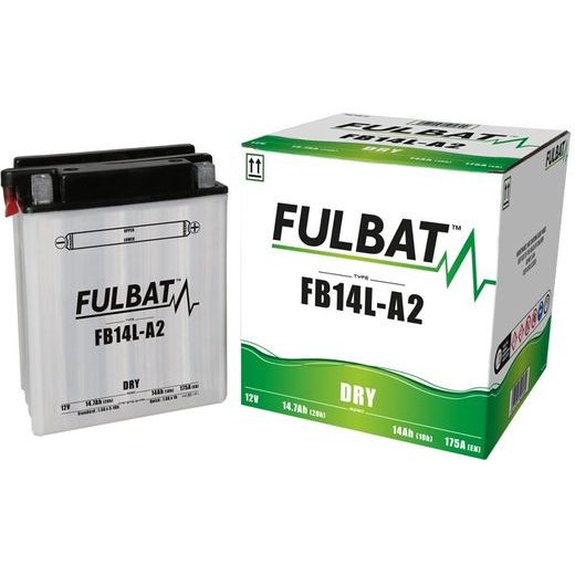 Konventionelle Motorradbatterie (mit Säurepackung) FULBAT FB14L-A2 (YB14L-A2) Acid pack included