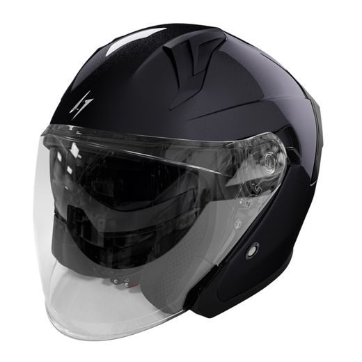 Open face helmet STORMER RUN black pearly 2XL