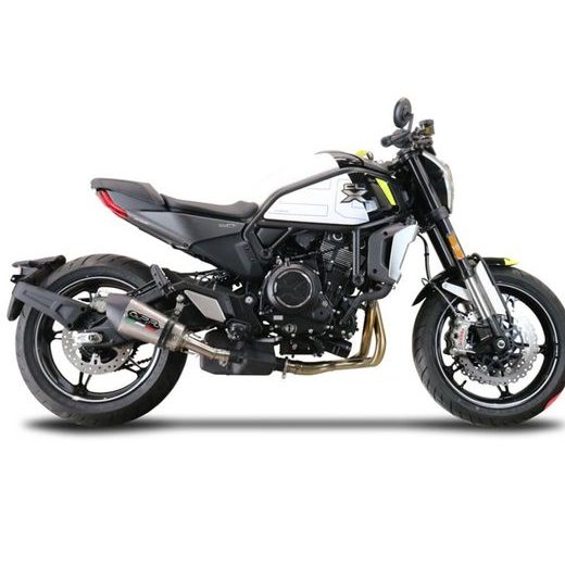 Slip-on exhaust GPR NEW GRAND PRIX EVO TITANIUM E5.CF.14.GPAN.TO Brushed Titanium including removable db killer and link pipe