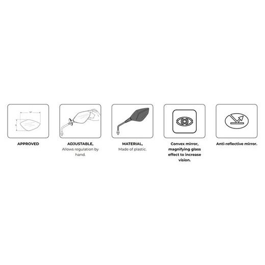 Spiegel PUIG Z3 21827N schwarz right, 70?