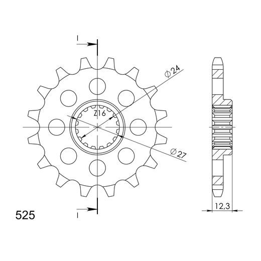 Ritzel SUPERSPROX CST-444:16 16T, 525
