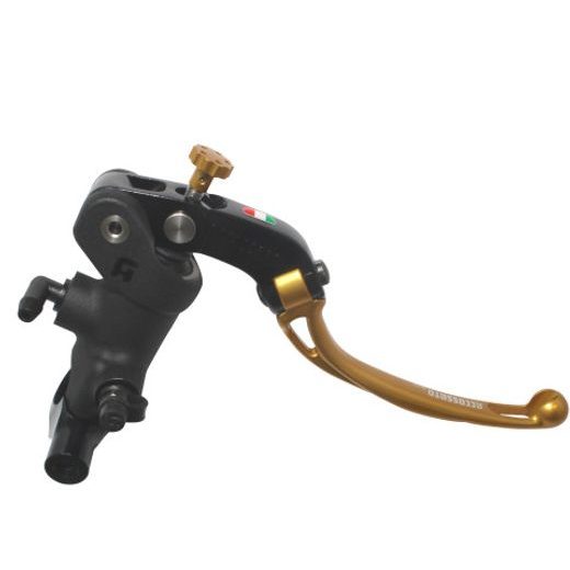Radial brake master cylinder ACCOSSATO 19 x 18 with folding lever,gold