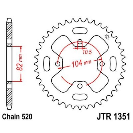 Ketten Rad JT JTR 1351-40 40T, 520