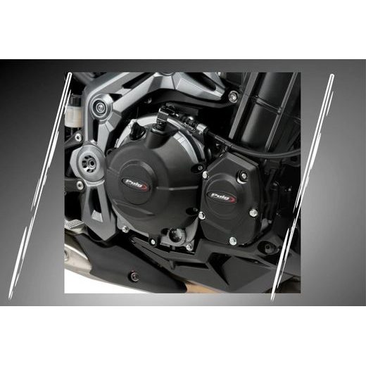 Engine protective covers PUIG 21877N schwarz included 2 oil plugs