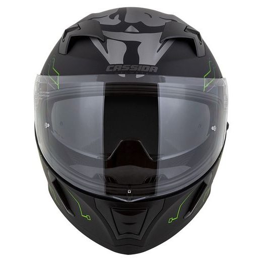 Full face helmet CASSIDA INTEGRAL 3.0 HACK matt black /green 2XL