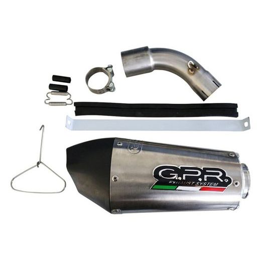 Slip-on exhaust GPR NEW GRAND PRIX EVO TITANIUM E5.KT.99.GPAN.TO Brushed Titanium including removable db killer and link pipe