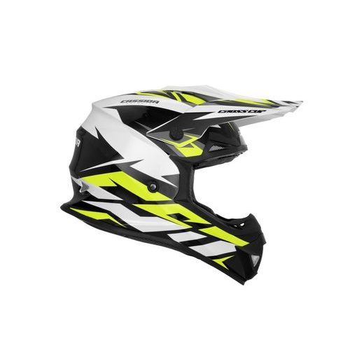 Motocross Helmet CASSIDA CROSS CUP TWO white/ yellow fluo/ black/ grey L