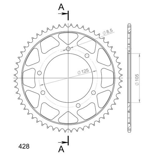 Ketten Rad SUPERSPROX RFE-1134:56-BLK schwarz