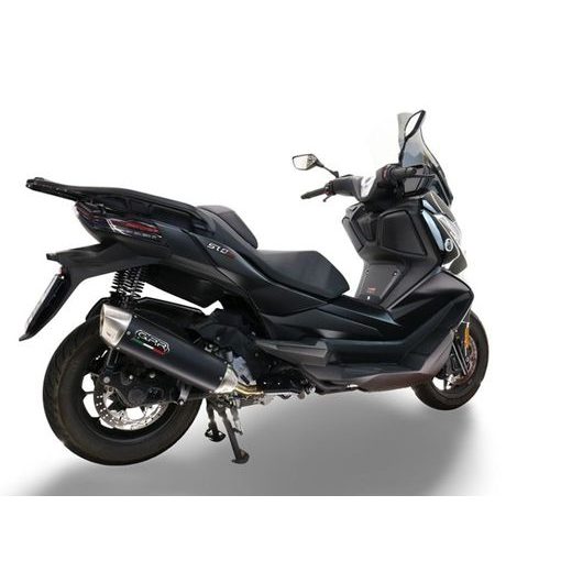 Slip-on exhaust GPR FURORE-X SCOOTER VO.5.CAT.FXSC Matte Black including silencer approved for noise,db killer and catalyst compliant for inspection