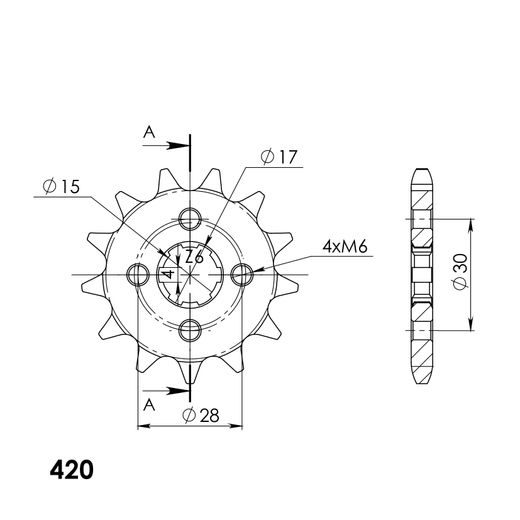 Ritzel SUPERSPROX CST-253:13 13T, 420