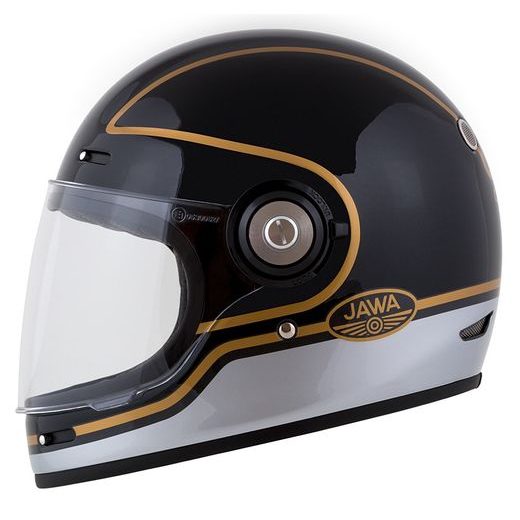 Full face helmet CASSIDA Fibre Jawa Sport black/ silver/ gold 2XL