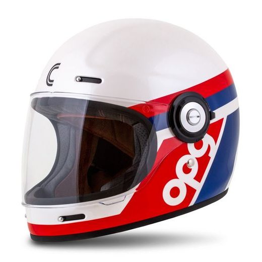 Full face helmet CASSIDA Fibre OPG white/ blue/ red S