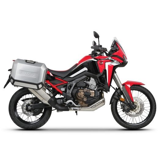 Complete set of black side aluminum cases 36L / 47L SHAD TERRA BLACK including mounting kit SHAD HONDA CRF 1100 Africa Twin