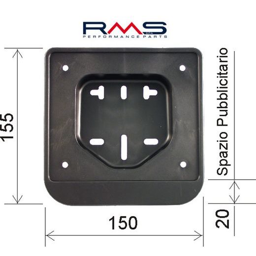 Plate holder RMS 142700040 for moped and scooter