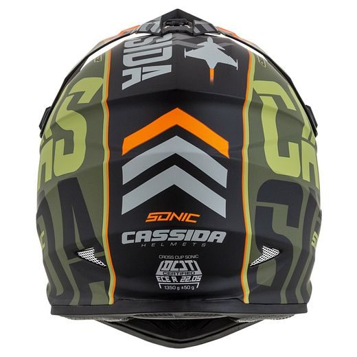 Motocross Helmet CASSIDA CROSS CUP SONIC matt green /orange L