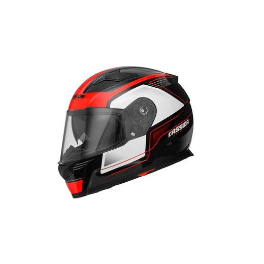 Full face helmet CASSIDA APEX FUSION black/ white/ red fluo XL
