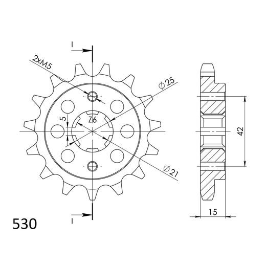 Ritzel SUPERSPROX CST-492:15 15T, 530
