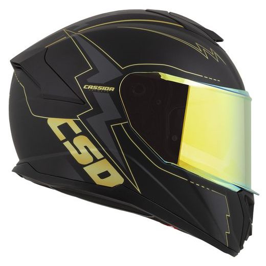 Full face helmet CASSIDA Integral GT 2.1 Flash matt black/ metallic gold/ dark grey S