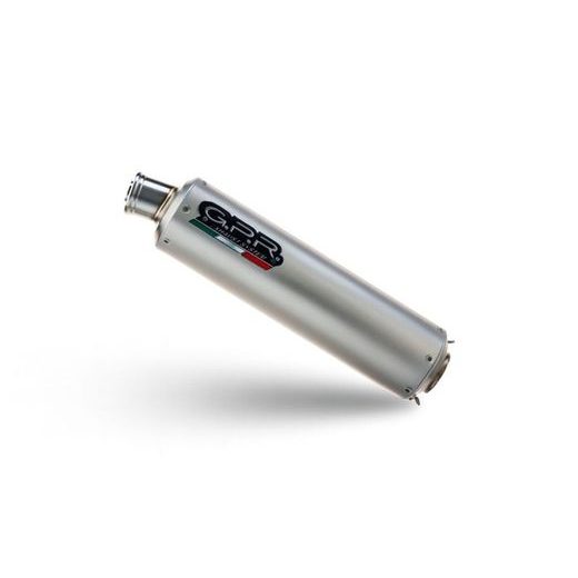 Bolt-on silencer GPR INOX TONDO S.28.CAT.IT Brushed Stainless steel including removable db killer and catalyst