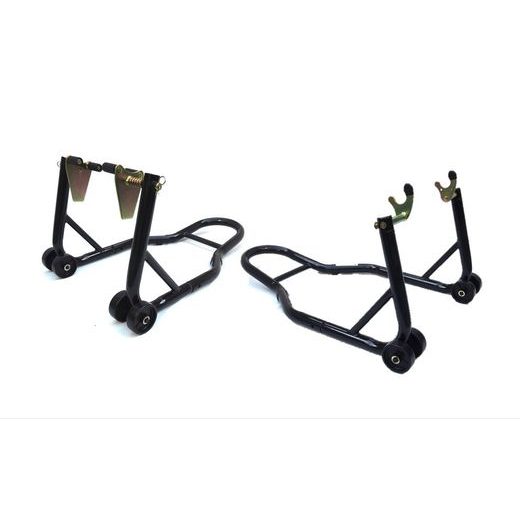 Set front + rear paddock stand MOTION STUFF STS3200+STS3210 with V support