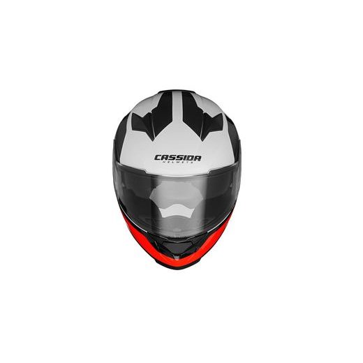 Full face helmet CASSIDA APEX CONTRAST red fluo/ black/ white/ grey S