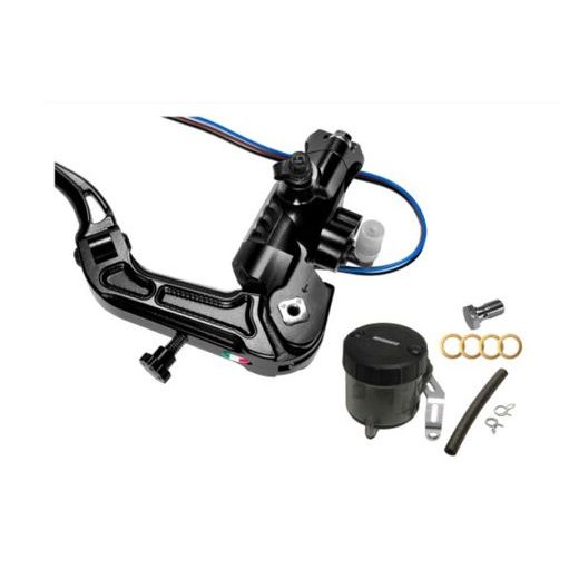 Homologated radial brake master cylinder ACCOSSATO RB086N with folding lever and oil reservoir kit included