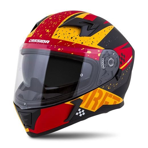 Full face helmet CASSIDA INTEGRAL 3.0 DRFT matt orange / fluo red M