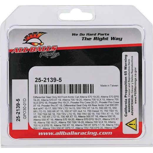 Differential-Lager und -Dichtungen, Satz All Balls Racing DB25-2139 vorne