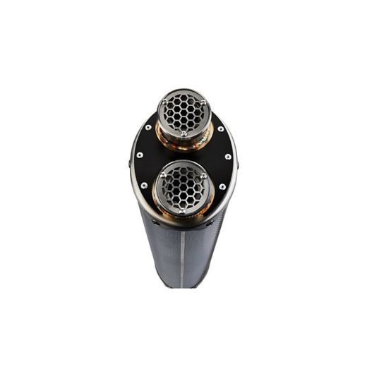 Slip-on exhaust GPR DUAL POPPY E5.BM.107.1.DUAL.PO Carbon look including removable db killer and link pipe