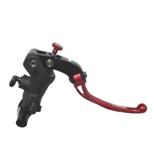 Radial brake master cylinder ACCOSSATO 19 x 19 with folding lever,red