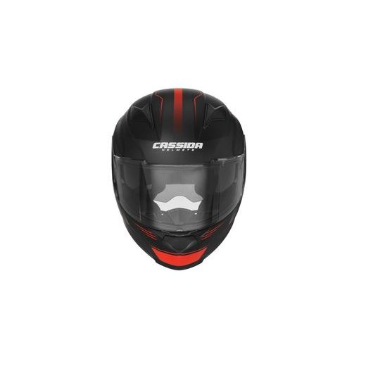 Full face helmet CASSIDA APEX FUSION black matt/ red fluo/ white M