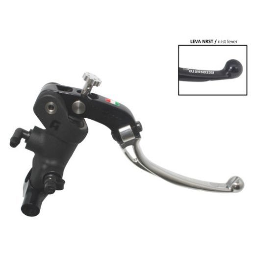 Radial brake master cylinder ACCOSSATO 19 x 18 with folding lever,silver