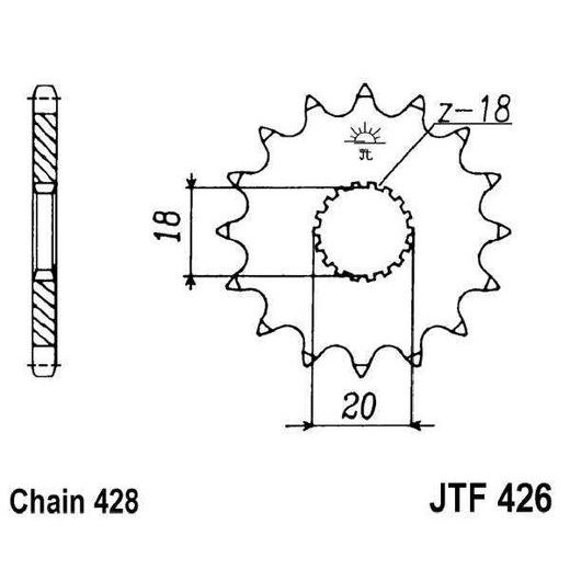 Ritzel JT JTF 426-14 14T, 428