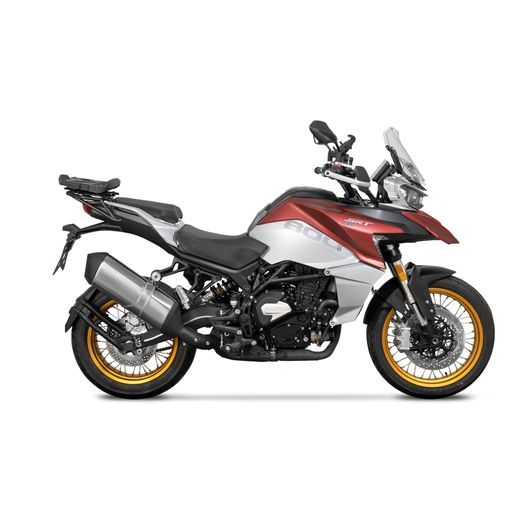 Set of SHAD TERRA TR40 adventure saddlebags and SHAD TERRA aluminium top case TR55 PURE BLACK, including mounting kit SHAD QJMOTOR SRT800/X