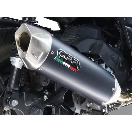 Slip-on exhaust GPR FURORE-X SCOOTER SYM.10.CAT.FXSC Matte Black including silencer approved for noise,db killer and catalyst compliant for inspection