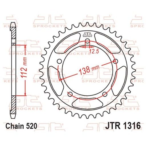 Ketten Rad JT JTR 1316-39 39T, 520
