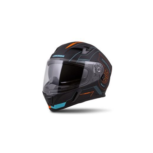 Full face helmet CASSIDA INTEGRAL 3.0 TURBOHEAD black matt/ orange/ blue (gulf style) 2XL