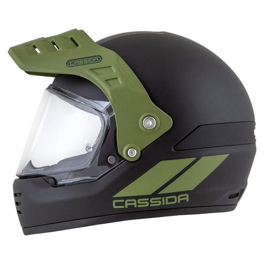 Motocross Helmet CASSIDA FORMX FLATOUT black matt/ green/ green matt peak 2XL