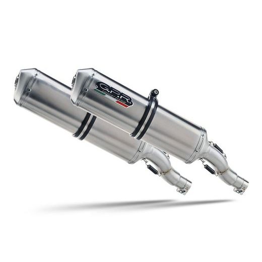 Dual slip-on exhaust GPR SATINOX D.15.3.SAT Brushed Stainless steel including removable db killers and link pipes