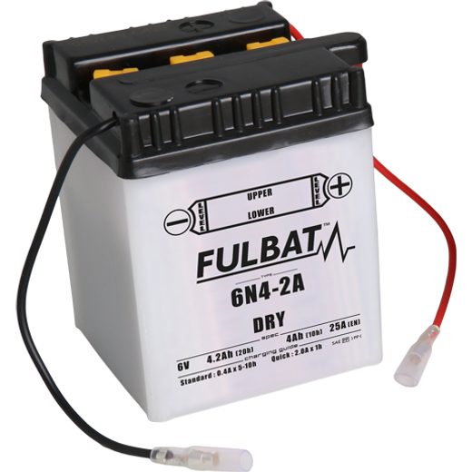 Konventionelle Motorradbatterie (mit Säurepackung) FULBAT 6N4-2A Acid pack included