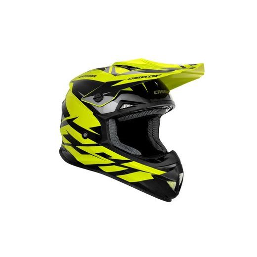 Motocross Helmet CASSIDA CROSS CUP TWO yellow fluo/ black/ grey XL