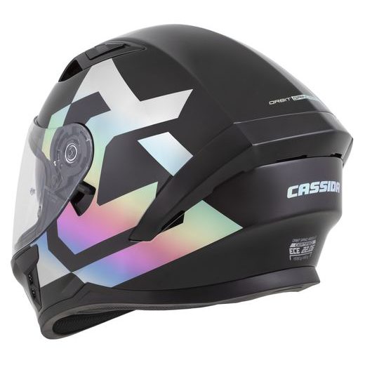 Full face helmet CASSIDA Orbit Grind Absolut black matt, holografic XL