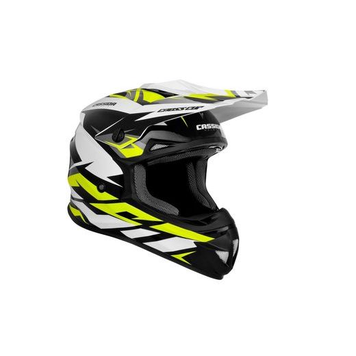 Motocross Helmet CASSIDA CROSS CUP TWO white/ yellow fluo/ black/ grey XL