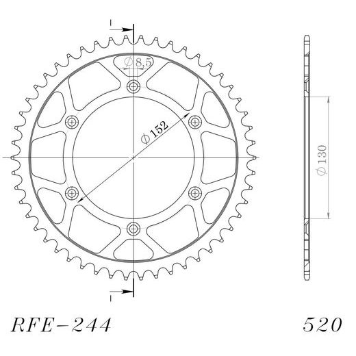 Ketten Rad SUPERSPROX RFE-244:48-BLK schwarz 48T, 520