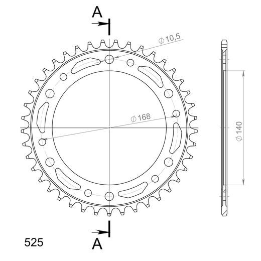 Ketten Rad SUPERSPROX RFE-6:41-BLK schwarz 41T, 525