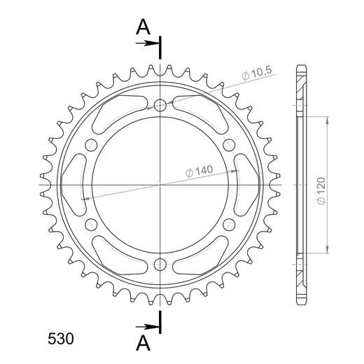 Ketten Rad SUPERSPROX RFE-499:40-BLK schwarz 40T, 530