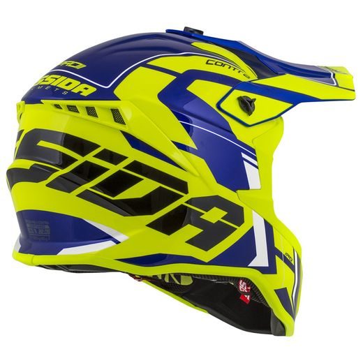 Motocross Helmet CASSIDA Cross Pro II Contra fluo yellow/ blue/ black/ white XL