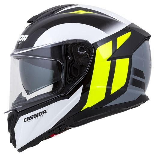 Full face helmet CASSIDA Integral GT 2.0 Ikon white/ fluo yellow/ grey/ black XL